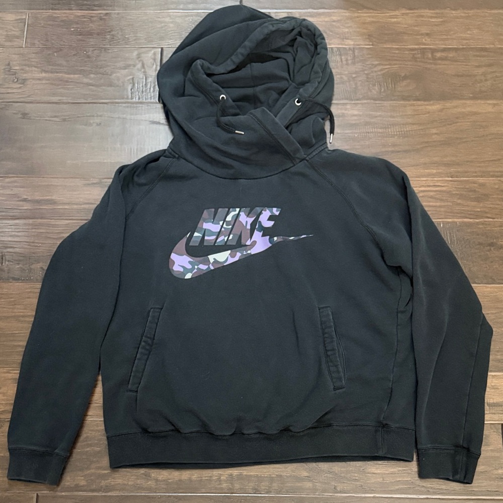 Nike Hoodie with Purple Camo Swoosh Logo XL